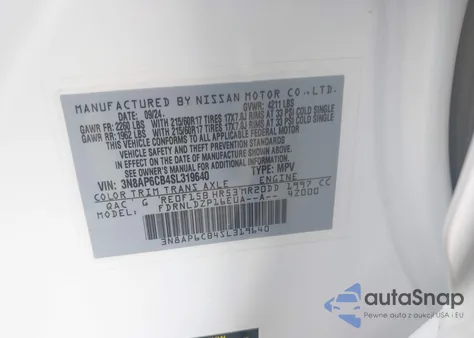 2025 Nissan Kicks Sv Intelligent Awd из США, поврежденный, VIN 3N8AP6CB4SL319640